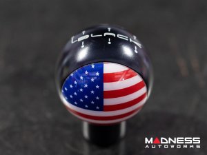 MINI Cooper Gear Shift Knob - Black w/ American Flag Design